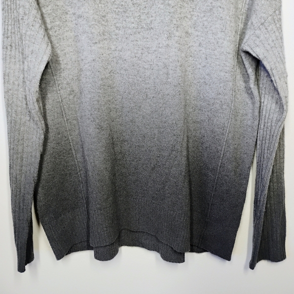Splendid Divine Cashmere Sweater Gray Charcoal Dip Dye Ribbed Size Medium - Picture 3 of 14